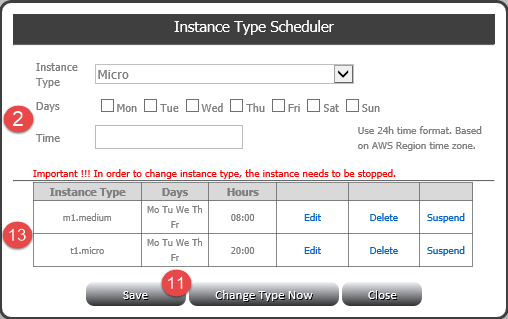 Change Instance Type Scheduler