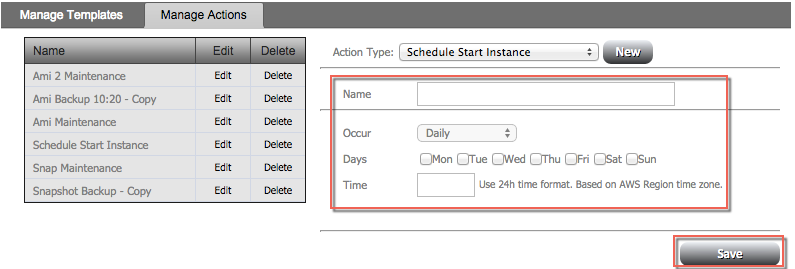 EC2 Scheduler Templates