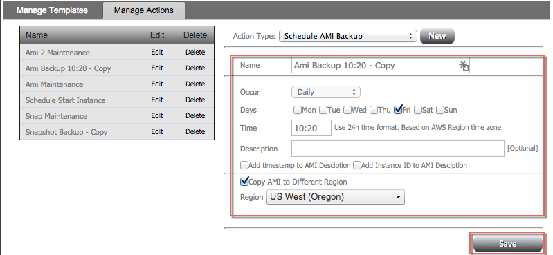 EC2 Scheduler Templates